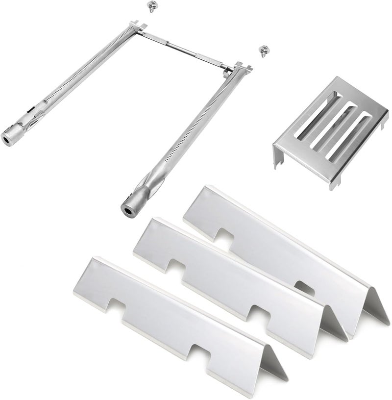 BBQration Grill Parts for Weber Spirit II Grill Replacement Parts, 7635 Flavorizer Bars, 69785 Grill Burner and Heat Deflector for Weber Spirit 2 Grill Parts, for Weber Spirit II E-210 E220 S210 S220 - Image 1